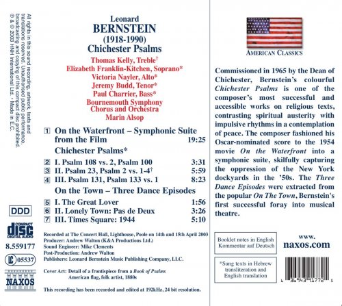 Bournemouth Symphony Chorus and Orchestra, Marin Alsop - Bernstein: Chichester Psalms & On the Waterfront (2003) [Hi-Res]
