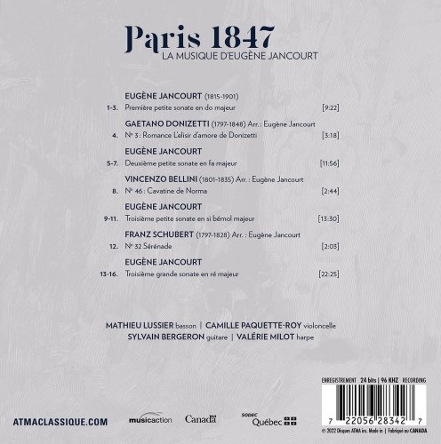 Mathieu Lussier - Paris 1847 - La musique d'Eugène Jancourt (2022) [Hi-Res]
