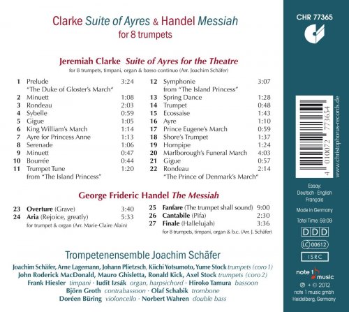 Trumpet Ensemble Joachim Schäfer - Jeremiah Clarke: Suite of Ayres for the Theatre (2012)