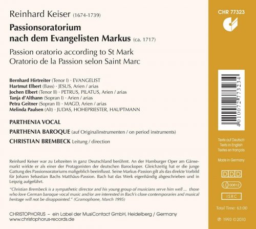 Parthenia Vocal, Parthenia Baroque, Christian Brembeck - Keiser: St. Mark Passion (2010)