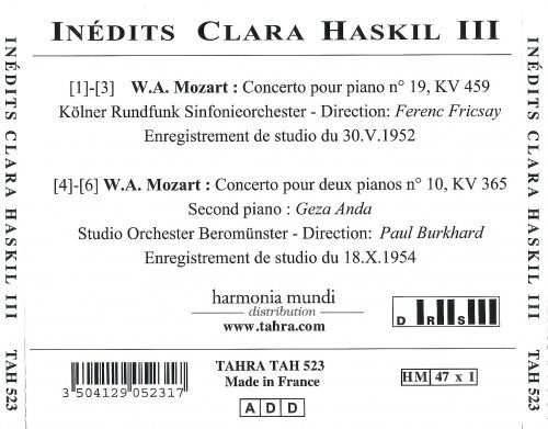 Clara Haskil - Mozart: Inédits Clara Haskil III (2004)