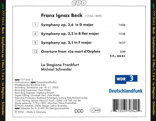 La Stagione Frankfurt, Michael Schneider - Beck: Symphonies, Op. 3 & Overture to La mort d'Orphée (2004)