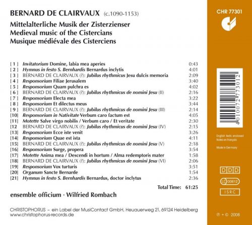 Ensemble Officium, Wilfried Rombach - St. Bernard Von Clairvaux: Vocal Music (2008)