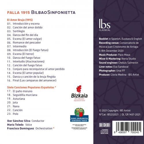 Maria Toledo, Bilbao Sinfonietta, Iker Sánchez Silva, Francisco Dominguez - Falla 1915 (2022) [Hi-Res]