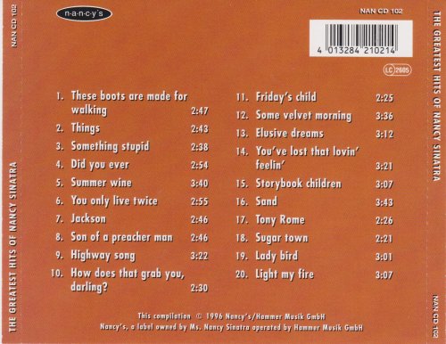 Nancy Sinatra - The Greatest Hits Of Nancy Sinatra (With Frank Sinatra, Lee Hazlewood & Dean Martin) (1996) CD-Rip