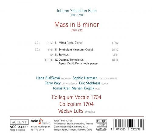 Collegium Vocale 1704, Collegium 1704, Václav Luks - Bach, J S: Mass in B minor, BWV232 (2013)