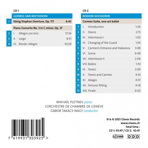 Mikhail Pletnev, L'Orchestre de Chambre de Genève, Gábor Takács-Nagy - Live at Victoria-Hall Geneva, 2 March 2021 (Live Recording, Geneva 2021) (2022) [Hi-Res]