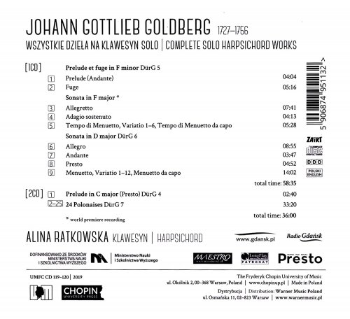 Alina Ratkowska - Johann Gottlieb Goldberg: Complete Solo Harpsichord Works (2022) [Hi-Res]