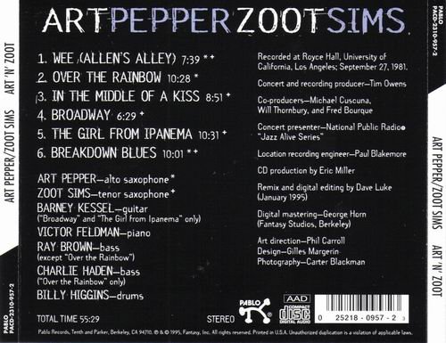 Art Pepper and Zoot Sims Art 'N' Zoot (1995) Flac