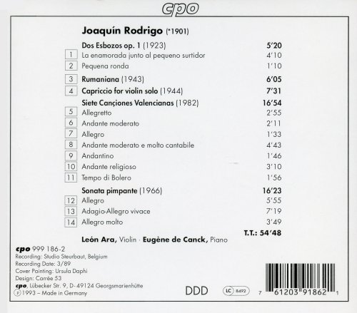 Augustin Leon Ara, Eugene de Canck - Rodrigo: Music for Violin (2013)