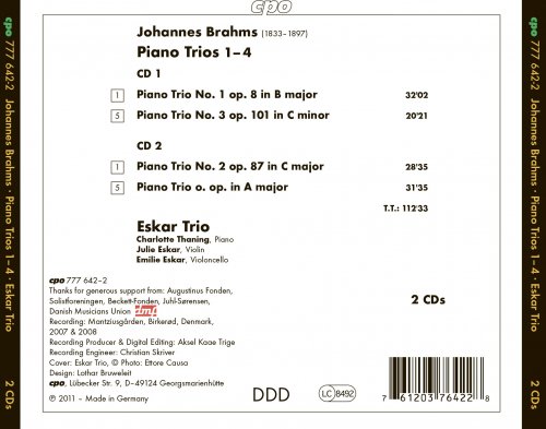 Eskar Trio - Brahms: Piano Trios 1-4 (2011)