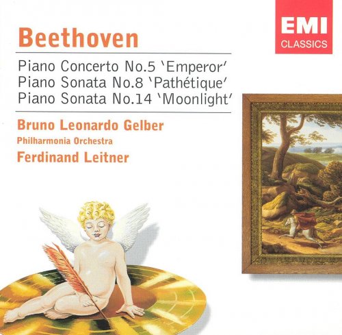 Bruno Leonardo Gelber, Philharmonia Orchestra, Ferdinand Leitner - Beethoven: Piano Concerto No. 5 'Emperor'; Piano Sonatas Nos. 8 'Pathetique' & 14 'Moonlight' (1995)