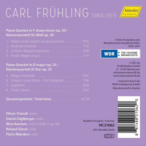 Oliver Triendl, Daniel Giglberger, Nina Karmon, Roland Glassl, Floris Mijnders - Frühling: Piano Quintet in F-Sharp Minor, Op. 30 & Piano Quartet in D Major, Op. 35 (2022) [Hi-Res]
