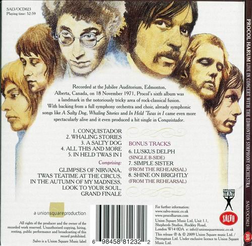 Procol Harum - Live In Concert With The Edmonton Symphony Orchestra (2009) CD Rip