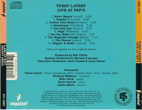 Yusef Lateef - Live At Pep's (1993) 320 kbps+CD Rip