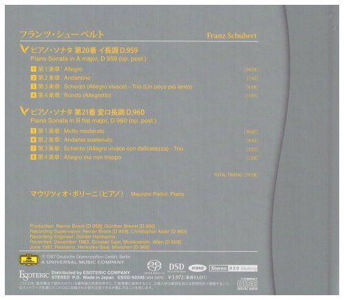 Maurizio Pollini - Schubert: Piano Sonatas Nos.20 & 21 (1987) [2021 SACD]