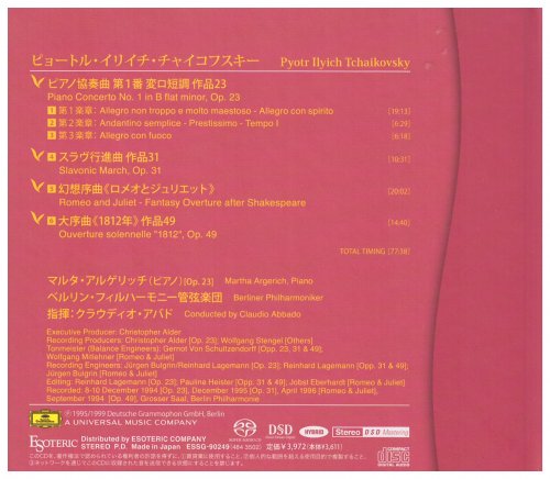 Claudio Abbado, Martha Argerich - Tchaikovsky: Piano Concerto No.1, etc. (1995, 1999) [2021 SACD]