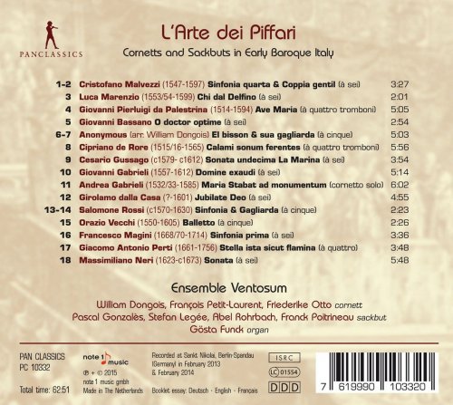 Ventosum Ensemble - L'arte dei piffari: Cornetts & Sackbuts in Early Baroque Italy (2015)
