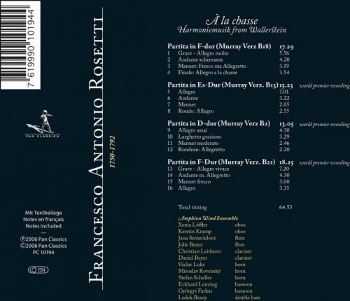 Amphion Wind Ensemble - À la chasse: Harmoniemusik from Wallerstein (2020)