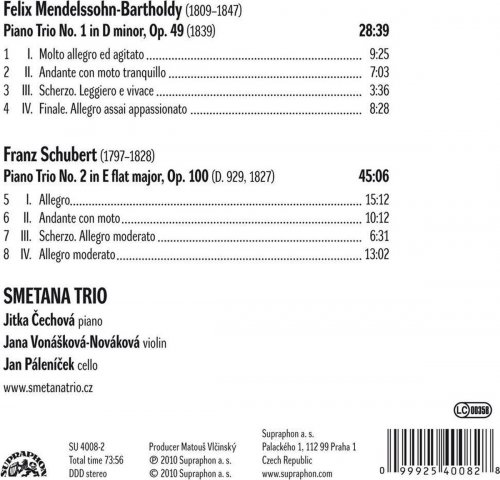 Smetana Trio - Mendelssohn and Schubert: Piano Trios (2010)