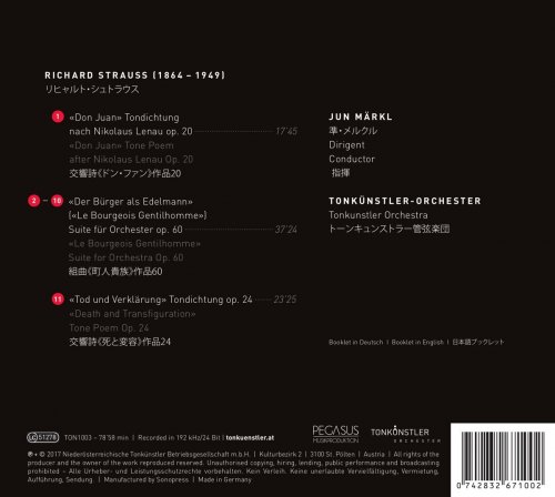 Tonkünstler Orchester & Jun Markl - R. Strauss: Symphonische Dichtungen (2017) [Hi-Res]