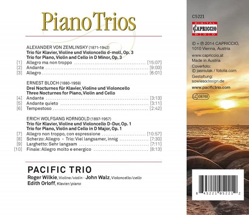 Pacific Trio - Zemlinsky, Bloch & Korngold: Piano Trios (2015)