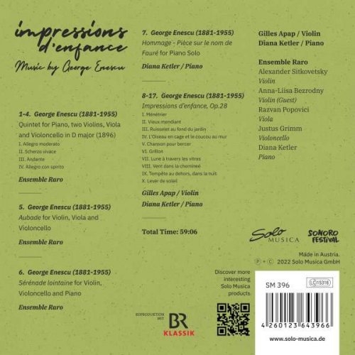 Ensemble Raro, Gilles Apap, Diana Ketler - Impressions d' enfance (2022) [Hi-Res]