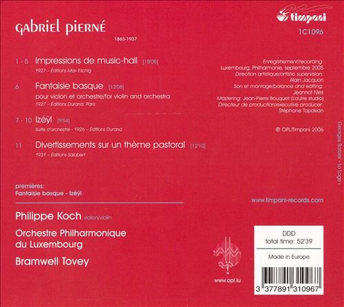 Philippe Koch, Orchestre Philharmonique du Luxembourg - Pierne: Impressions De Music-Hall Suite / Izeyl (2006)