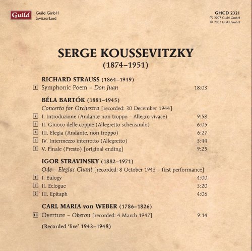 Sergei Koussevitzky - Live Recordings 1943-1948 Vol.1 (2007)