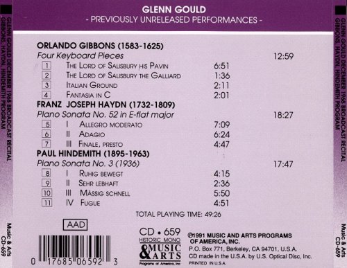 Glenn Gould - Broadcast Recital, December 1968 (1991)