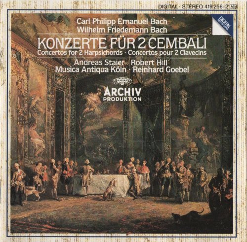Andreas Staier, Robert Hill, Reinhard Goebel, Musica Antiqua Köln - C.Ph.E. & W.F. Bach: Concertos for 2 Harpsichords (1986) CD-Rip