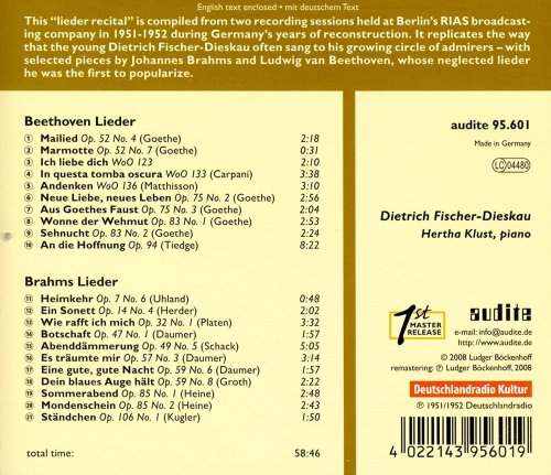 Dietrich Fischer-Dieskau & Hertha Klust - Lieder By Beethoven and Brahms (2008) [Hi-Res]