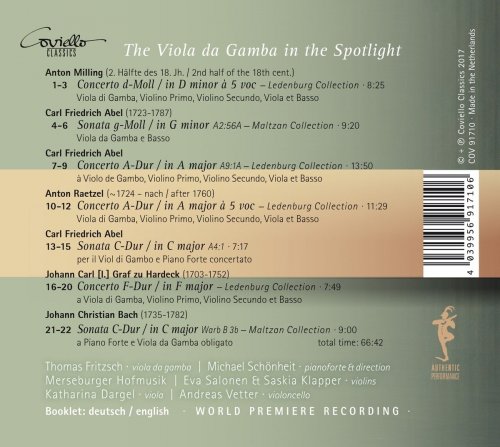 Thomas Fritzsch, Michael Schönheit, Merseburger Hofmusik - Gamba Concertos (The Viola da Gamba in the Spotlight) (2017)