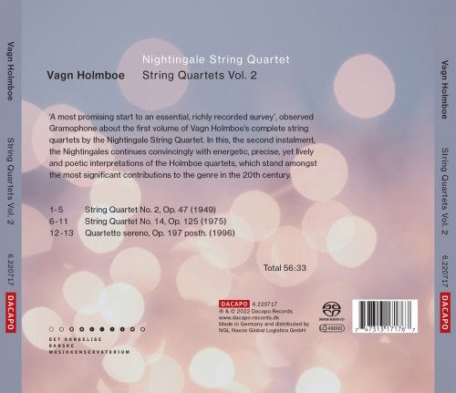Nightingale String Quartet - Holmboe: String Quartets, Vol. 2 (2022) [Hi-Res]