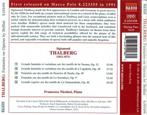 Francesco Nicolosi - Thalberg: Fantasies On Operas by Bellini (2001)