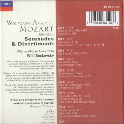 Willi Boskovsky - Mozart: Serenades & Divertimenti (2007) [8CD Box Set]