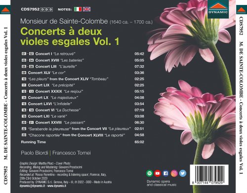 Paolo Biordi & Francesco Tomei - Sainte-Colombe: Concerts à deux violes esgales, Vol. 1 (2022) [Hi-Res]