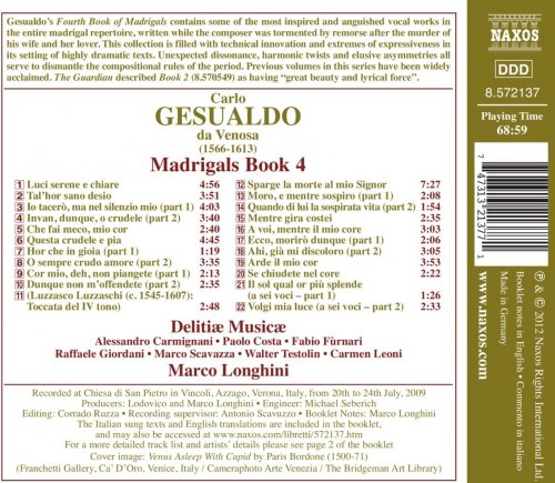 Delitiae Musicae, Marco Longhini - Gesualdo: Madrigals Book 4 (2012)