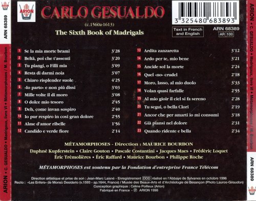Metamorphoses, Maurice Bourbon - Gesualdo: The Sixth Book of Madrigals (1998)