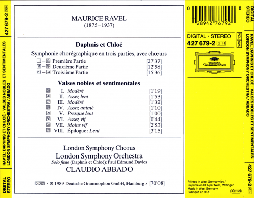 London Symphony Orchestra, Claudio Abbado - Ravel: Daphnis Et Chloe (1989)