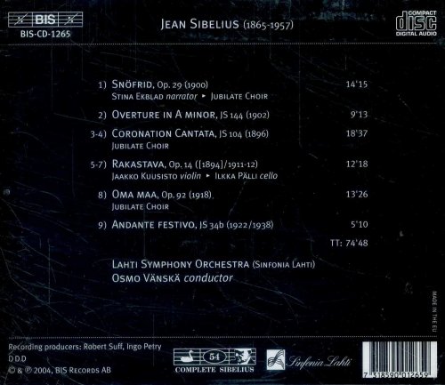Stina Ekblad, Lahti Symphony Orchestra, Jubilate Choir, Osmo Vänskä - Sibelius: Snofrid - Cantata for the Coronation of Nicholas Ii - Rakastava (2004) [Hi-Res]