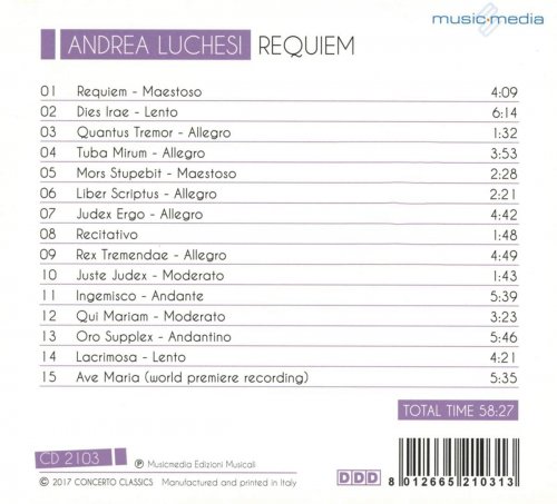 Roberta Canzian, Elena Biscuola, Riccardo Botta, Armando Badia, Nuova Orchestra Busoni, Choir of the Cappella Civica of Trieste, Massimo Belli - Andrea Luchesi: Requiem (2017) [Hi-Res]