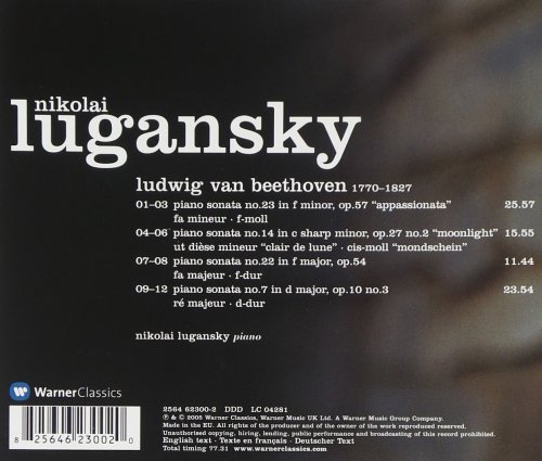 Nikolai Lugansky - Beethoven: Piano Sonatas No. 7, No. 14 "Moonlight", No. 22 & No. 23 "Appassionata" (2006)