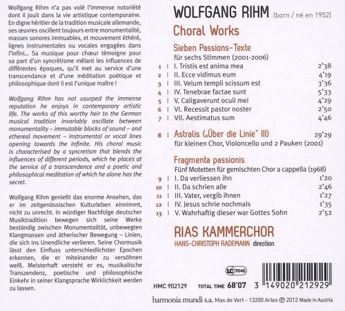 Rias Kammerchor, Hans-Christoph Rademann - Wolfgang Rihm: Astralis & Other Choral Works (2012) [Hi-Res]