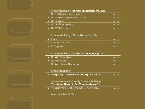 Ernst von Dohnányi - A Memorial Album: Ernst von Dohnányi Plays His Own Music For Piano (1960) [2013] Hi-Res