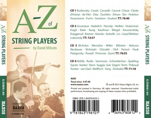 Willi Boskovsky, Gunther Breitenbach, Nikolaus Hübner, Johann Krump, Clifford Curzon  - A to Z of String Players (2014)