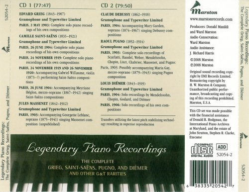 VA - Legendary Piano Recordings: The Complete Grieg, Saint-Saens, Pugno, and Diemer (2008)