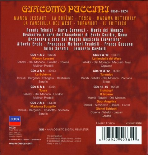VA - Puccini: The Great Opera Collection (2008) [15CD Box Set]