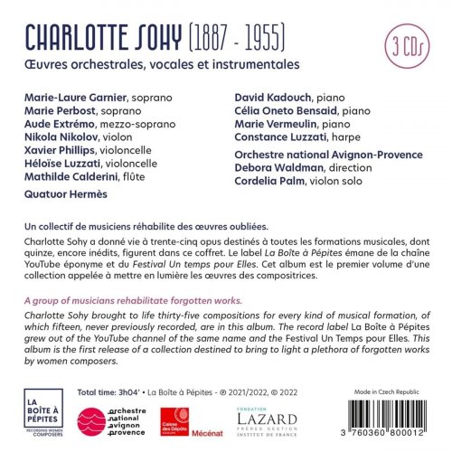 Orchestre National Avignon-Provence, Debora Waldman, Célia Oneto Bensaid, Quatuor Hermès - Sohy: Compositrice de la Belle Epoque (2022) [Hi-Res]