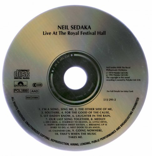 Neil Sedaka With The Royal Philharmonic Orchestra - Live At The Royal Festival Hall (1992)